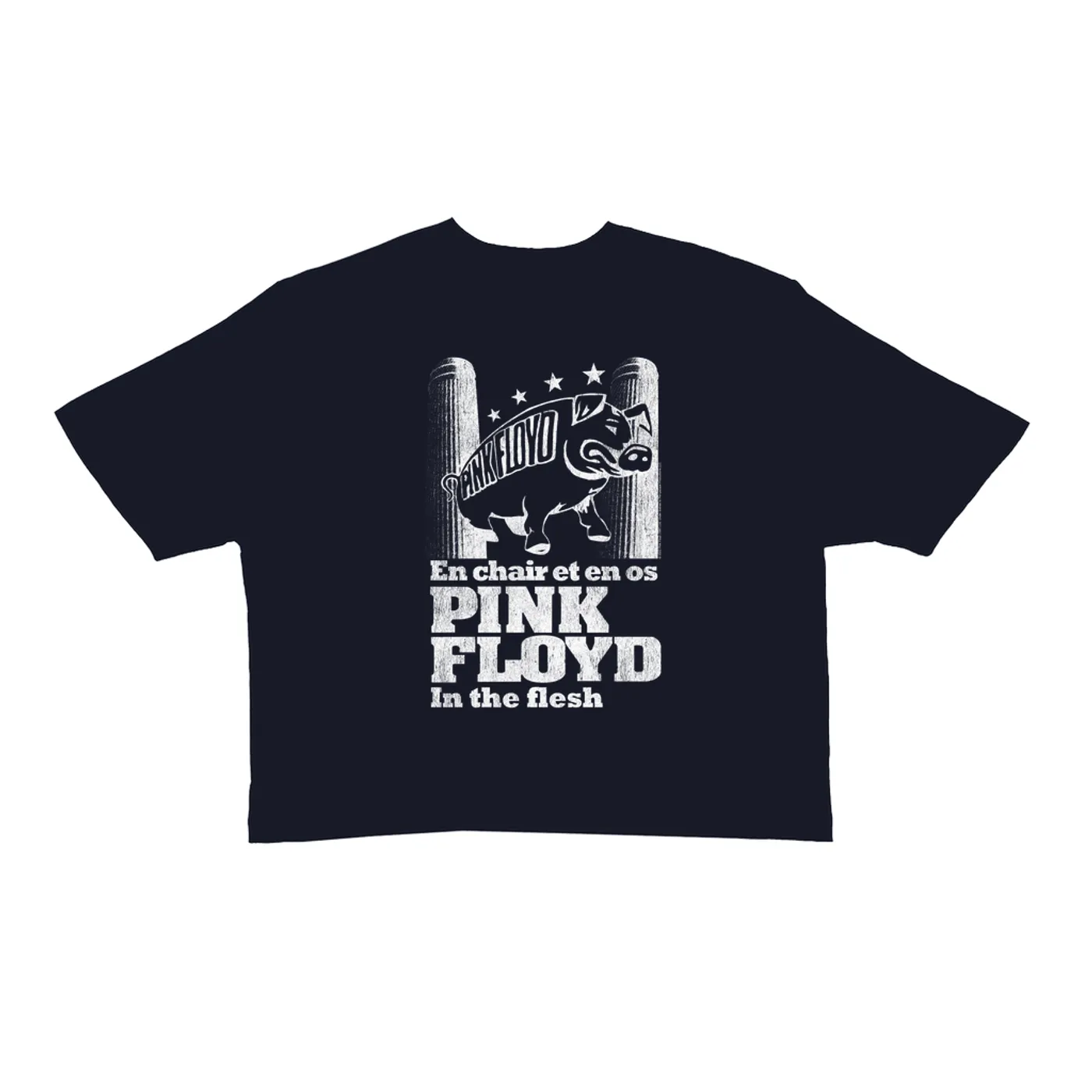 Pink Floyd Ladies' Crop Tee | In The Flesh Concert en Français Design Pink Floyd Crop T-shirt
