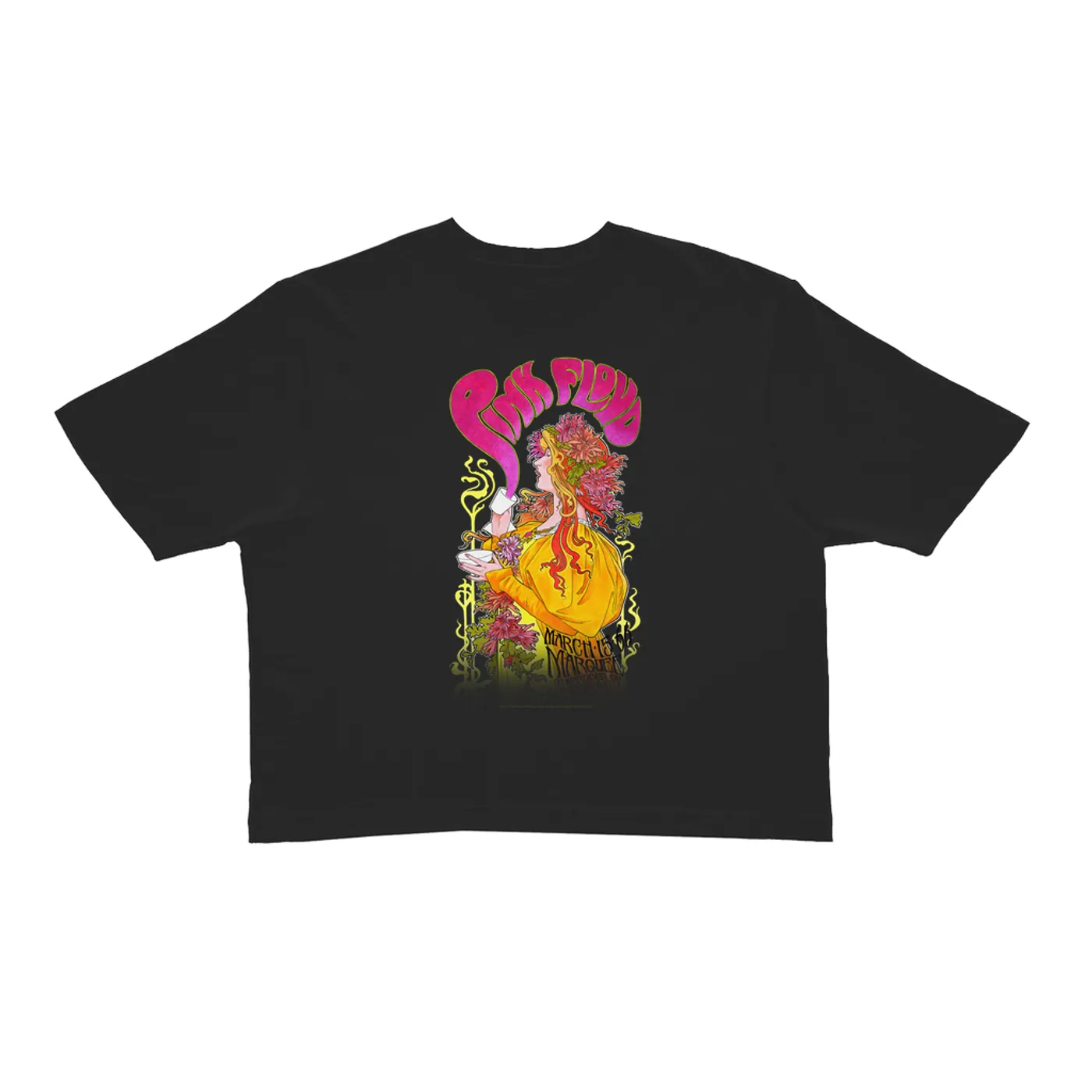 Pink Floyd Ladies' Crop Tee | Marquee London 1966 Promotion Image (Merchbar Exclusive) Pink Floyd Crop T-shirt