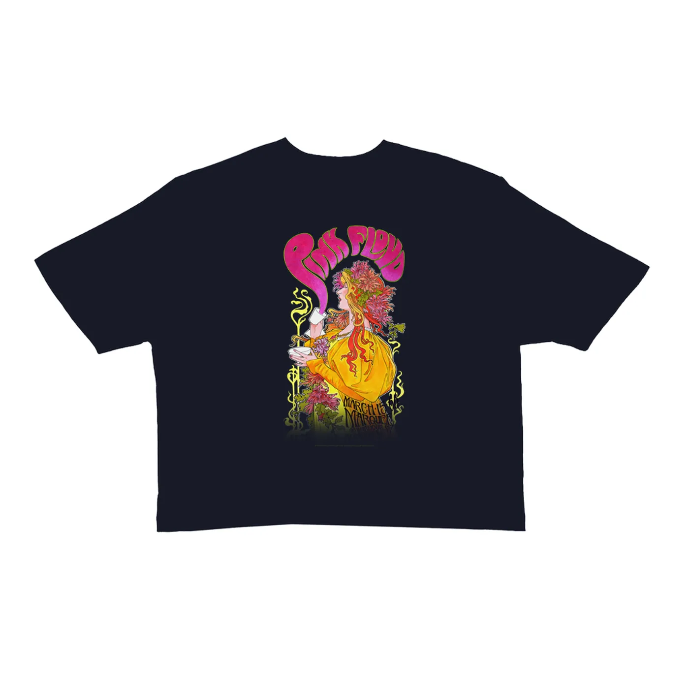 Pink Floyd Ladies' Crop Tee | Marquee London 1966 Promotion Image (Merchbar Exclusive) Pink Floyd Crop T-shirt