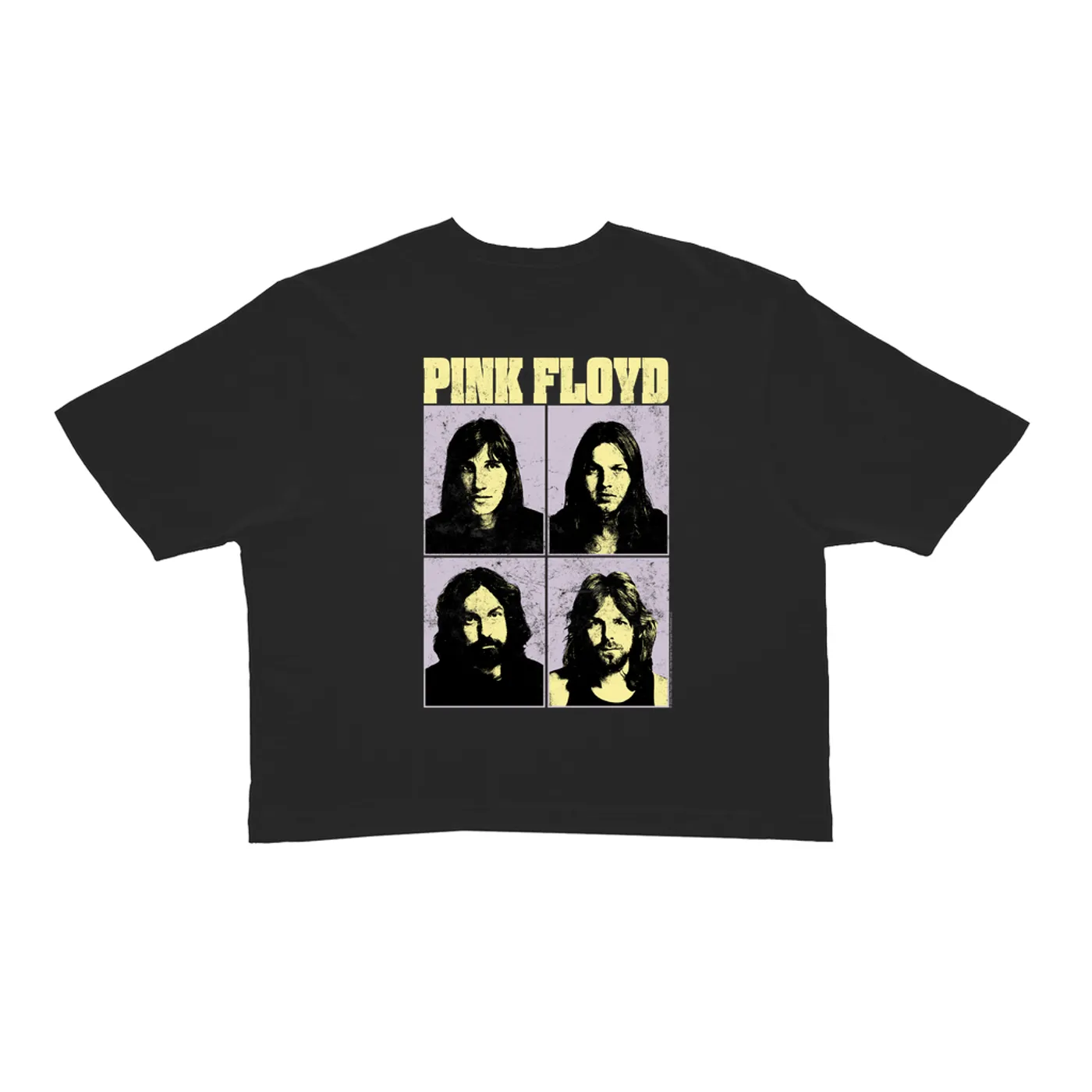 Pink Floyd Ladies' Crop Tee | Meddle Group Photo Pastel Image Distressed (Merchbar Exclusive) Pink Floyd Crop T-shirt