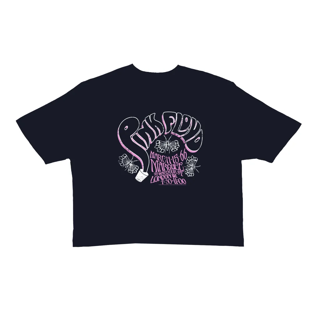 Ladies' Crop Tee | Marquee 1966 Concert Flyer Logo Distressed Crop T-shirt