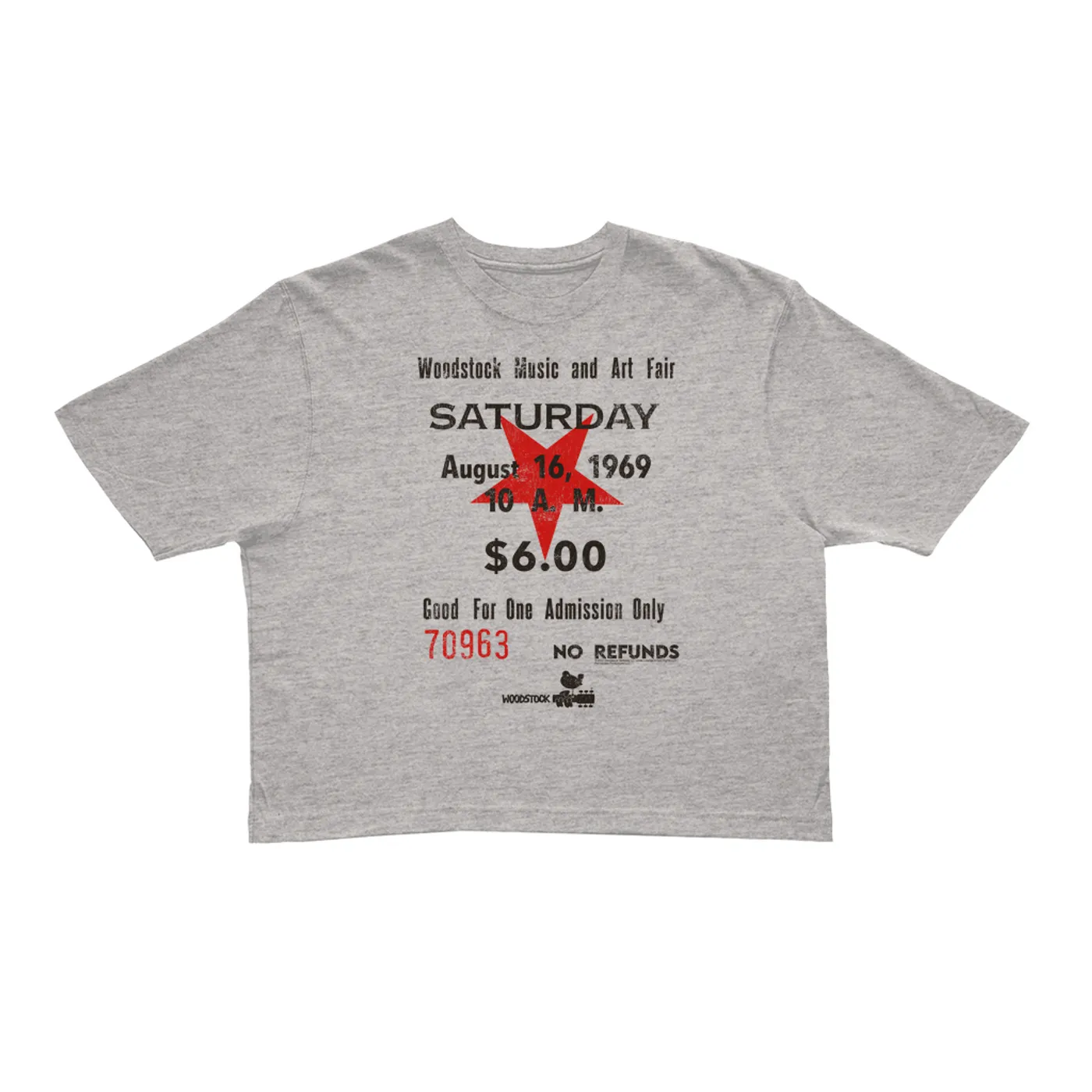 Woodstock Ladies' Crop Tee | Woodstock Music And Art Fair Ticket Stub Design (Merchbar Exclusive) Woodstock Crop T-shirt
