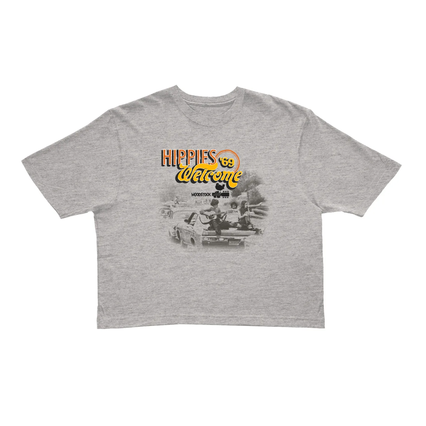 Woodstock Ladies' Crop Tee | Hippies Welcome 1969 (Merchbar Exclusive) Woodstock Crop T-shirt