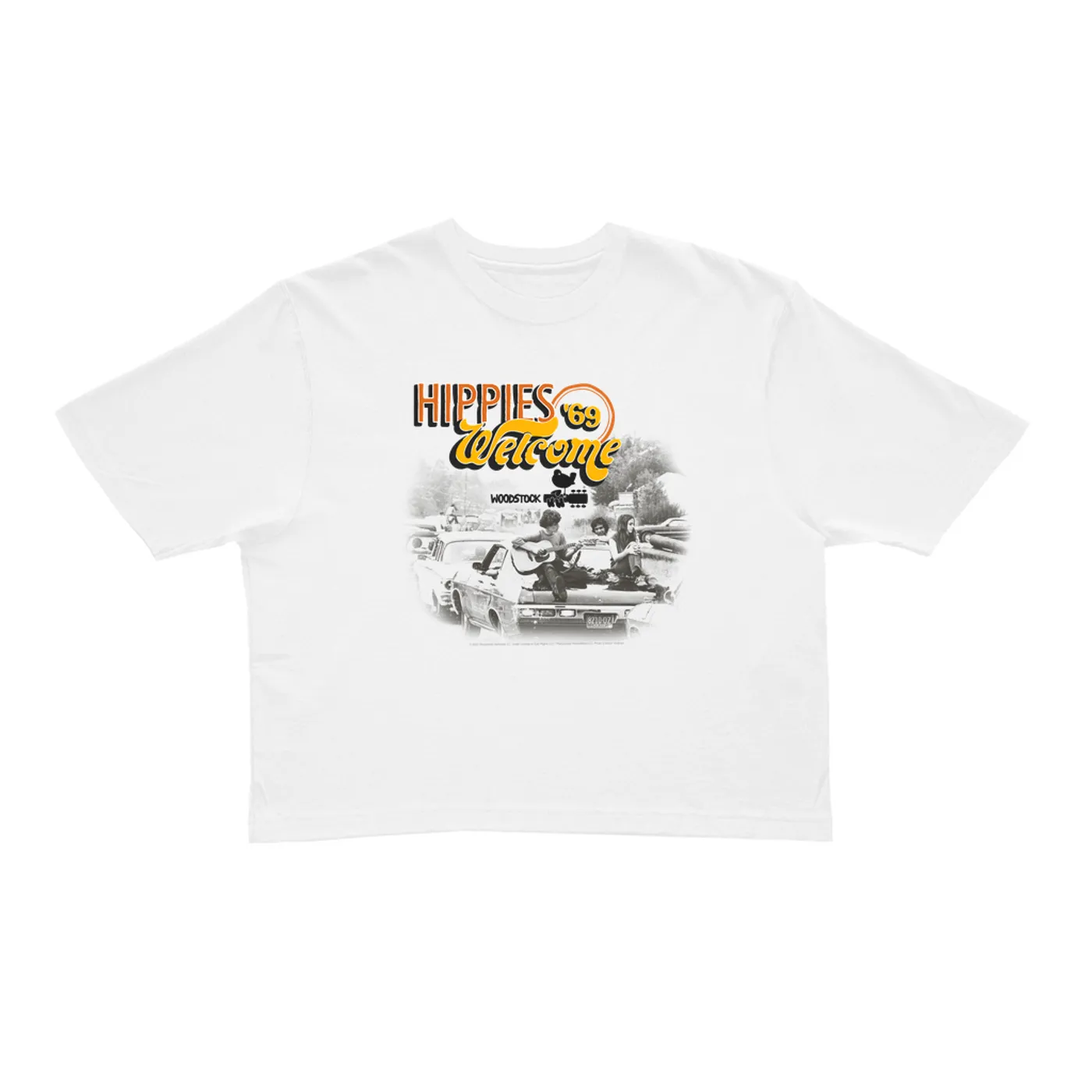 Woodstock Ladies' Crop Tee | Hippies Welcome 1969 (Merchbar Exclusive) Woodstock Crop T-shirt