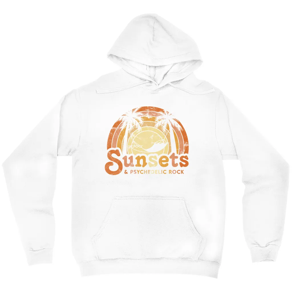 Equineop Music Life Hoodie | Sunsets & Psychedelic Rock Distressed Equineop Music Life Hoodie