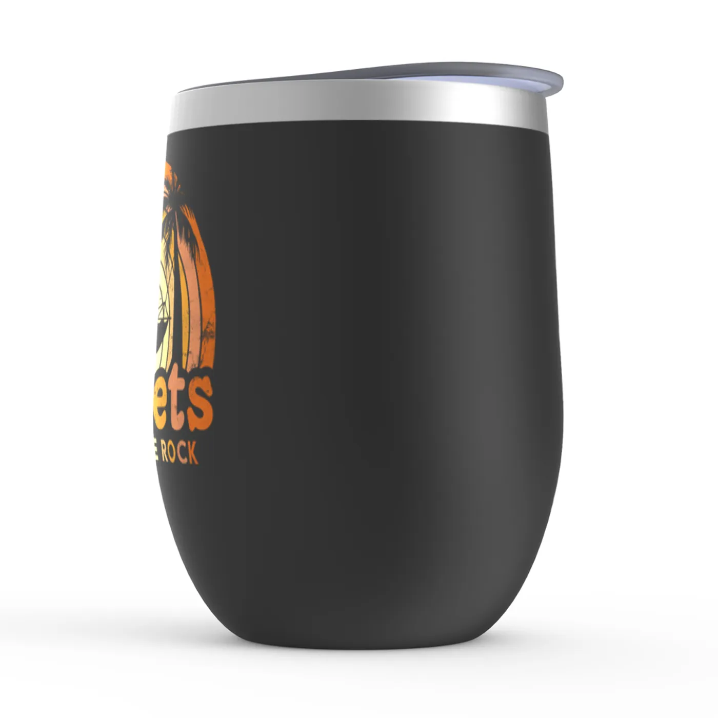 Merchbar Music Life Wine Tumbler | Sunsets & Music Life - Reggae Rock Distressed Merchbar Music Life Stemless Wine Tumbler