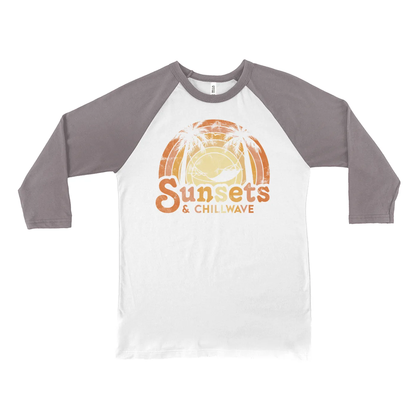 Music Life - Chillwave Merchbar Music Life 3/4 Sleeve Baseball Tee | Sunsets & Chillwave Distressed Merchbar Music Life Shirt