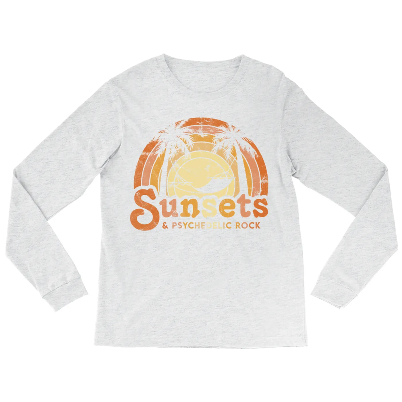 Music Life - Rock Merchbar Music Life Long Sleeve Shirt | Sunsets & Psychedelic Rock Distressed Merchbar Music Life Shirt