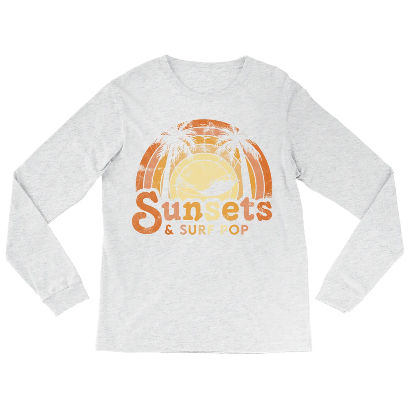 Music Life - Pop Merchbar Music Life Long Sleeve Shirt | Sunsets & Surf Pop Distressed Merchbar Music Life Shirt
