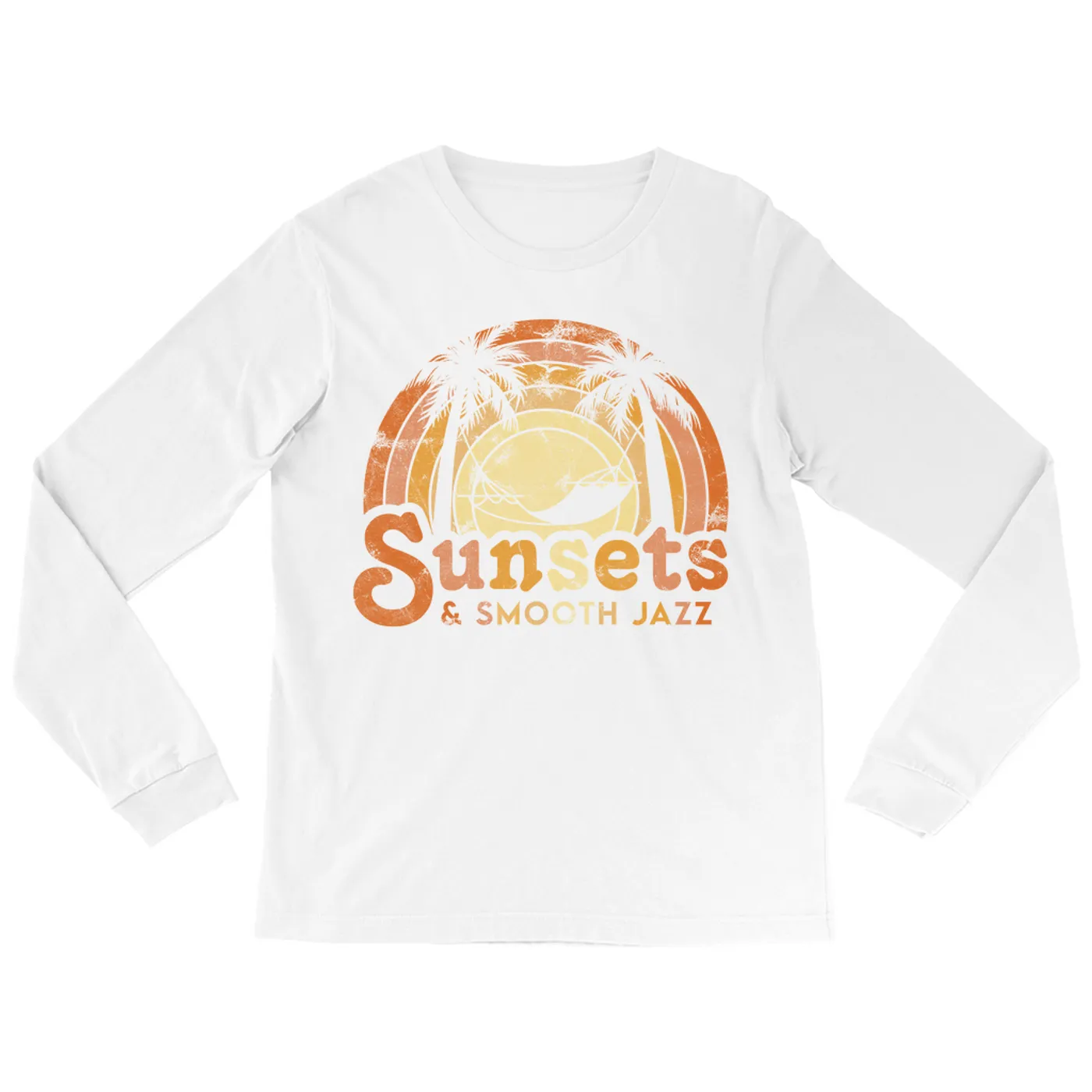 Music Life - Jazz Merchbar Music Life Long Sleeve Shirt | Sunsets & Smooth Jazz Distressed Merchbar Music Life Shirt