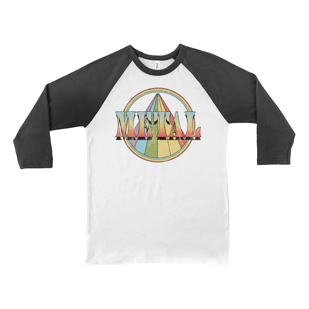 Equineop Music Life 3/4 Sleeve Baseball Tee | Retro Metal Distressed Equineop Music Life Shirt