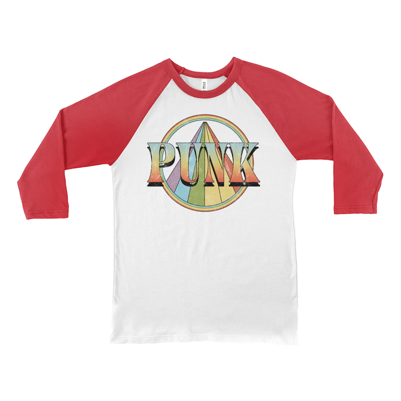 Music Life - Punk Merchbar Music Life 3/4 Sleeve Baseball Tee | Retro Punk Distressed Merchbar Music Life Shirt