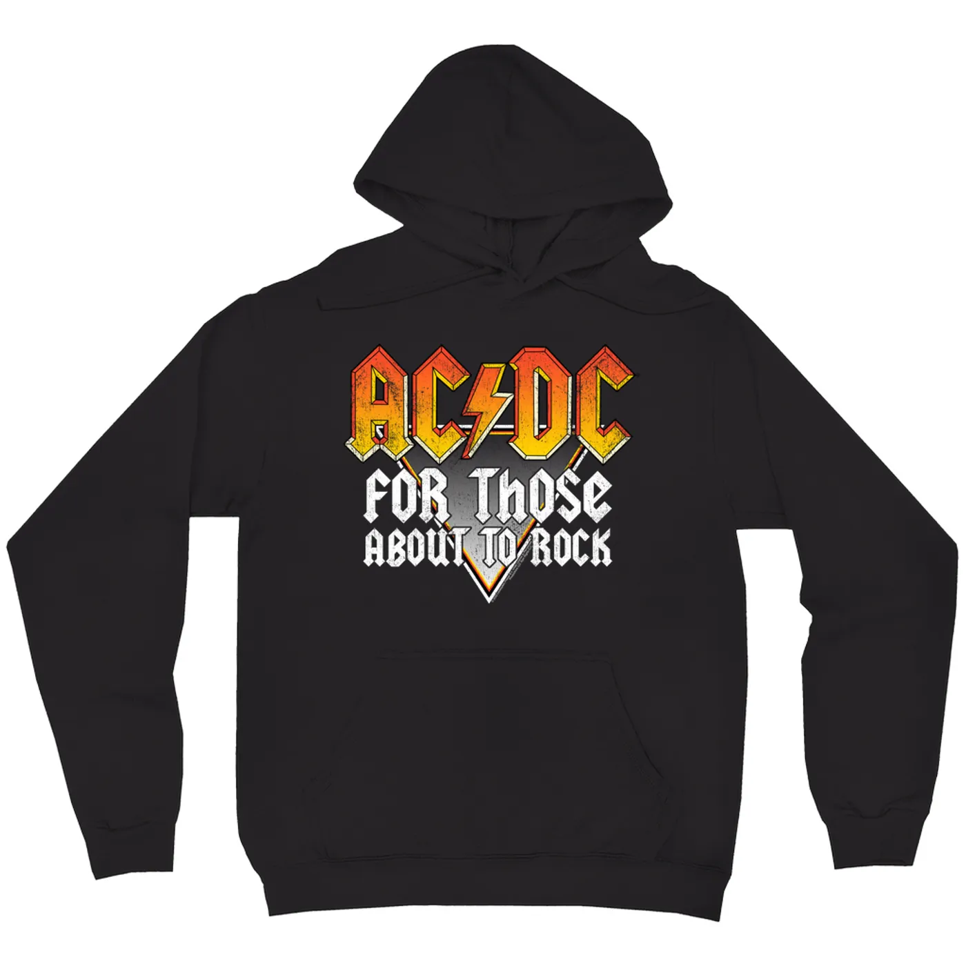 AC/DC Hoodie | Orange Ombre For Those About To Rock Design Distressed AC/DC Hoodie