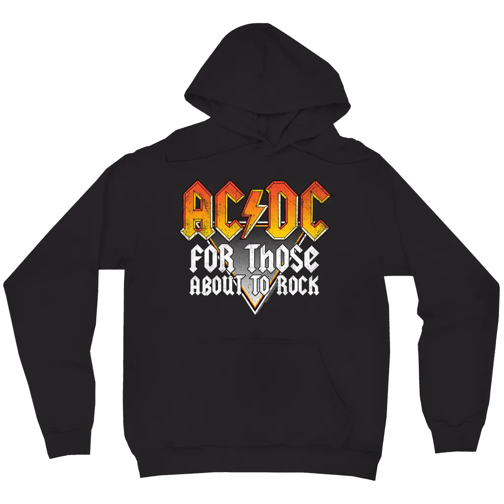 Hoodie | Orange Ombre For Those About To Rock Design Distressed Hoodie