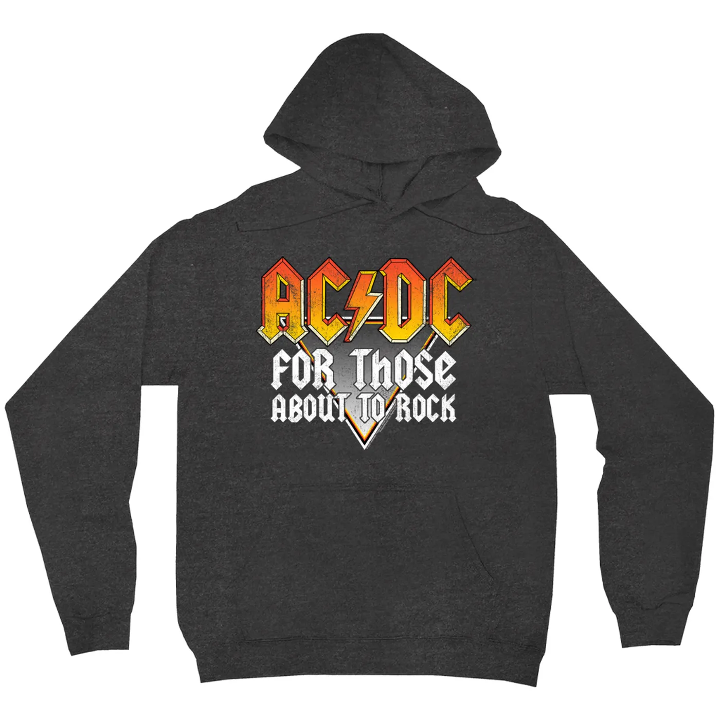 AC/DC Hoodie | Orange Ombre For Those About To Rock Design Distressed AC/DC Hoodie