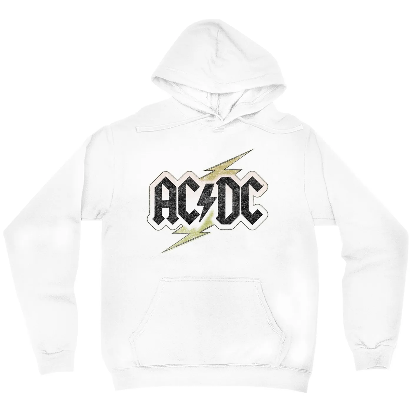 AC/DC Hoodie | Gold Bolt Logo Distressed AC/DC Hoodie