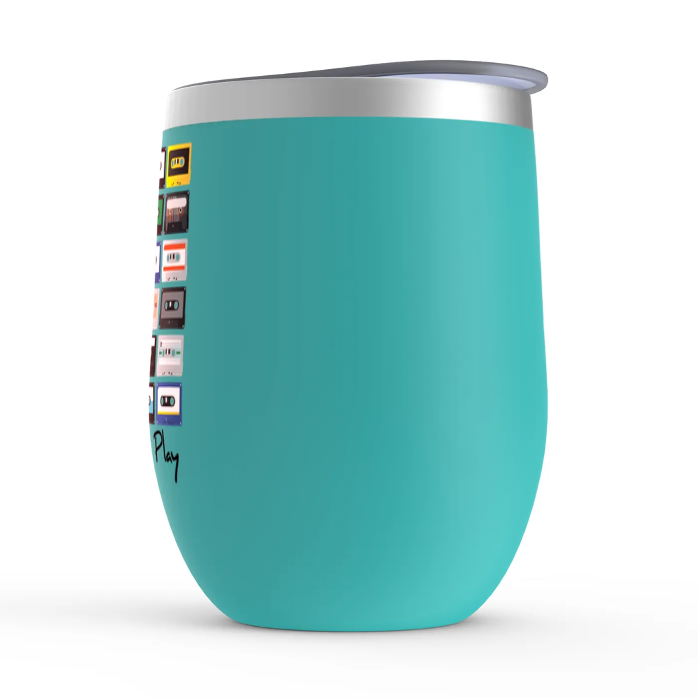 Merchbar Music Life Stemless Wine Tumbler | Just Press Play Merchbar Music Life Stemless Wine Tumbler