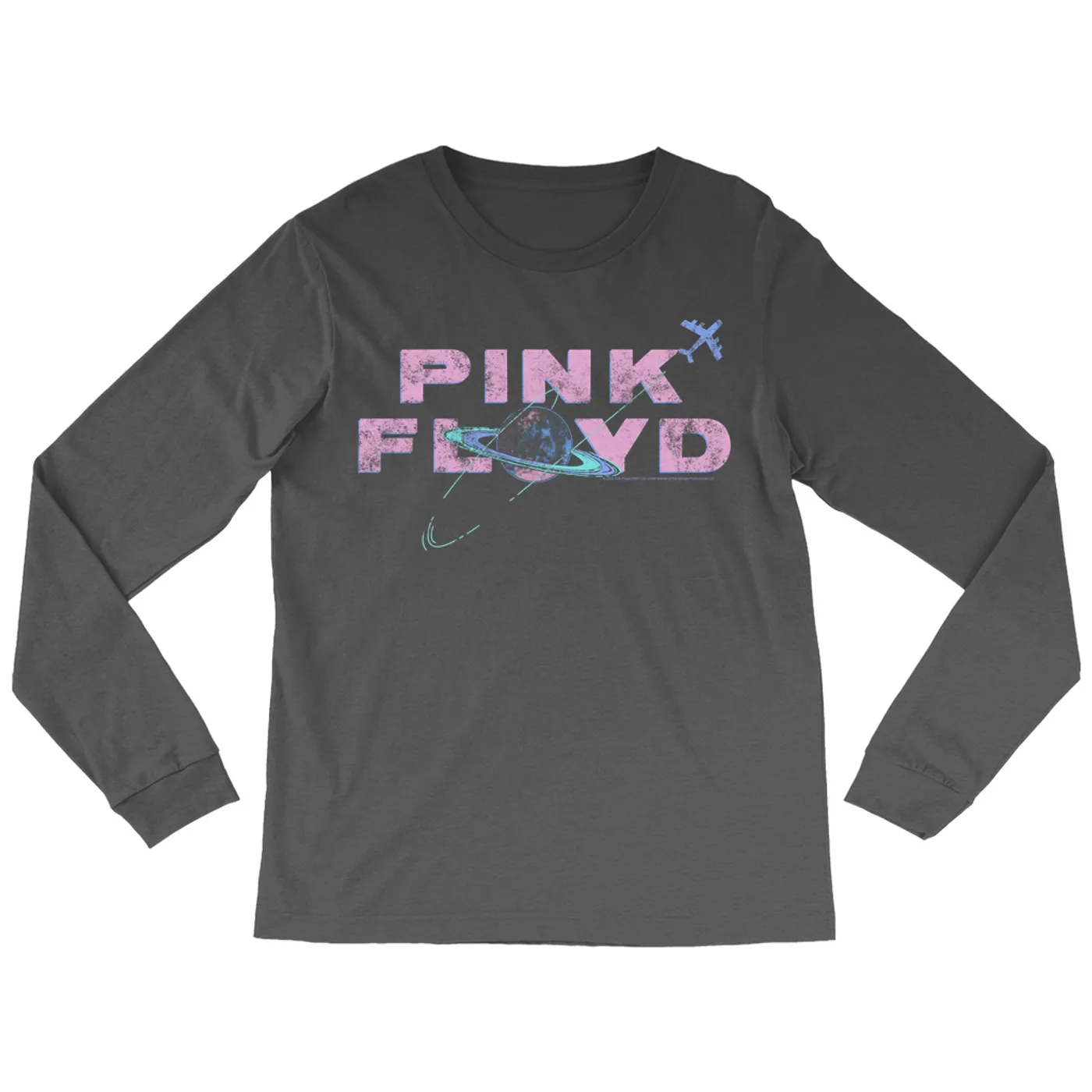 Pink Floyd Long Sleeve Shirt | Pastel Orbit Logo Distressed (Merchbar Exclusive) Pink Floyd Shirt