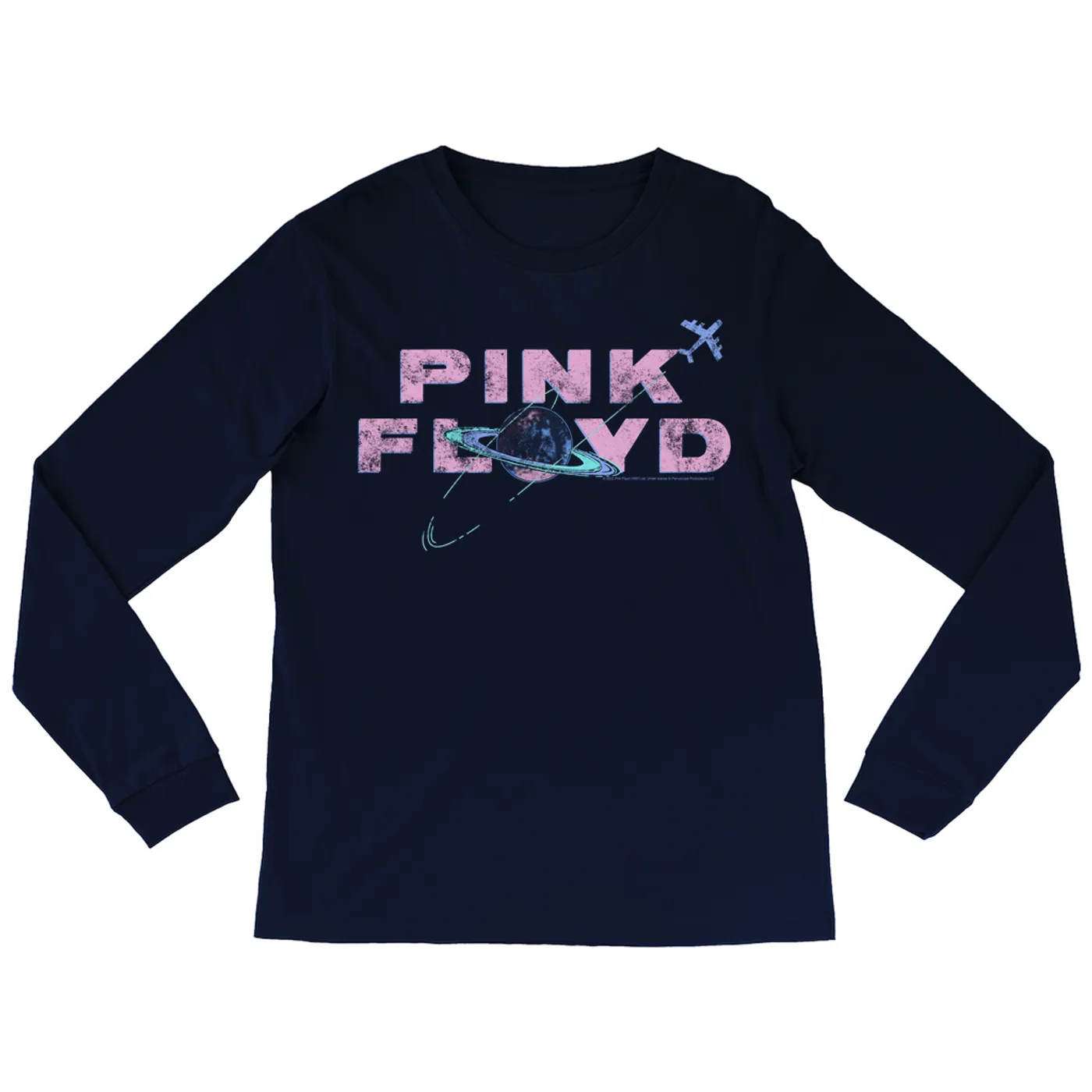 Pink Floyd Long Sleeve Shirt | Pastel Orbit Logo Distressed (Merchbar Exclusive) Pink Floyd Shirt