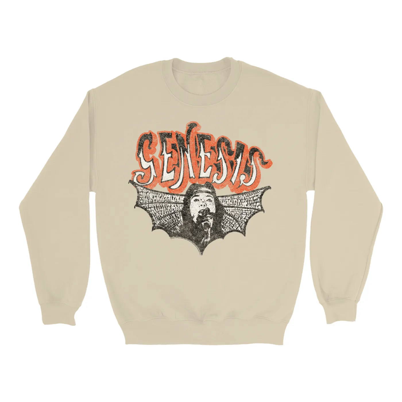 Genesis Sweatshirt | Logo With Wings Image Distressed Genesis Sweatshirt
