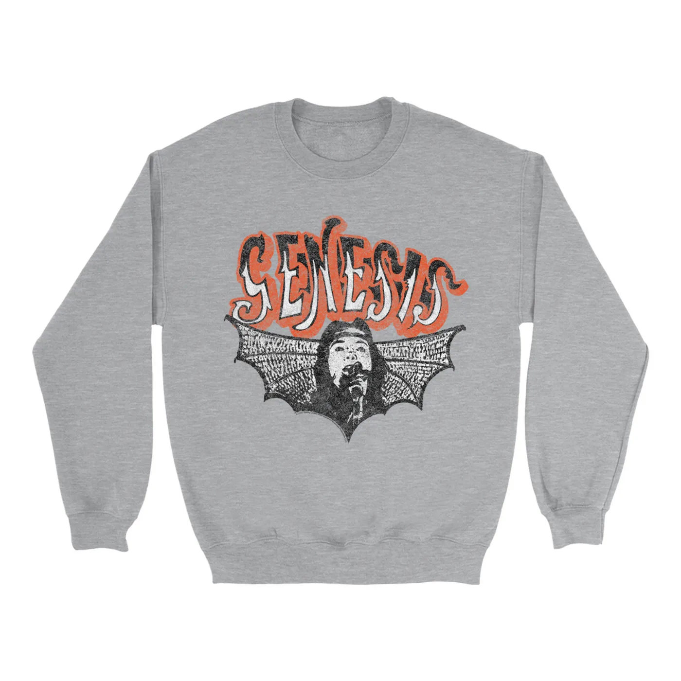 Genesis Sweatshirt | Logo With Wings Image Distressed Genesis Sweatshirt