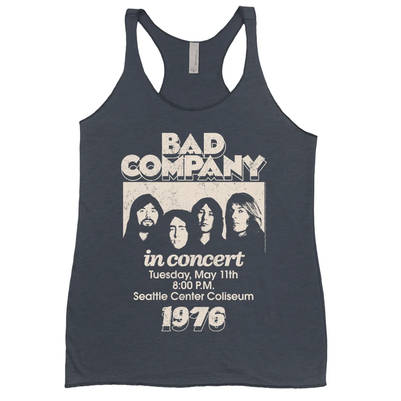 Bad Company Ladies' Tank Top | Live In Concert Seattle Center 1976 Bad Company Shirt