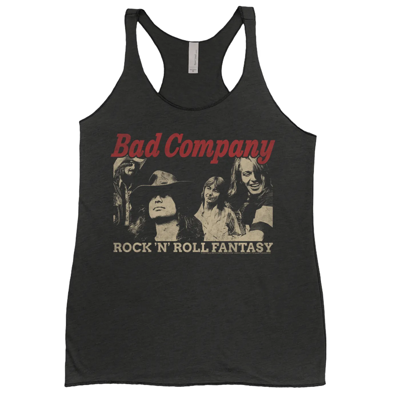 Bad Company Ladies' Tank Top | Rock n' Roll Fantasy Album Design Distressed Bad Company Shirt