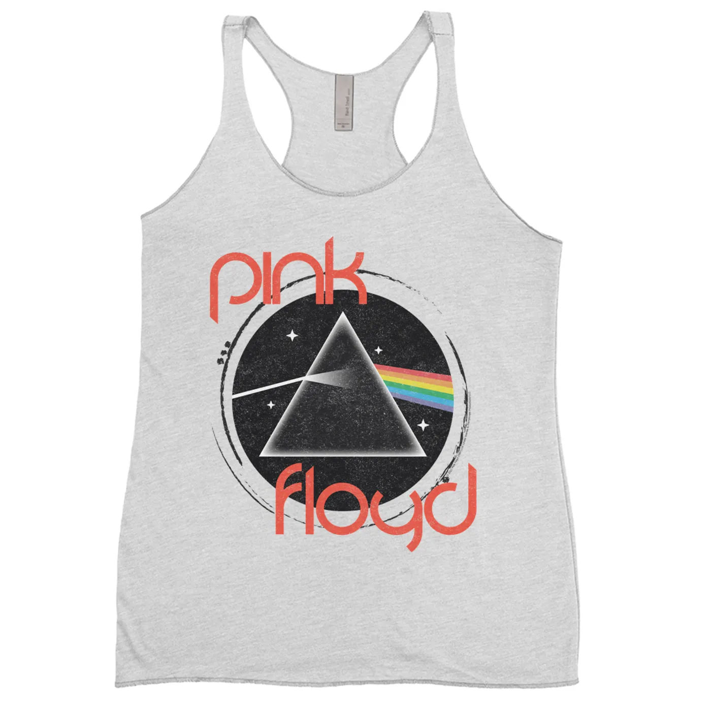 Pink Floyd Ladies' Tank Top | Modern Retro Dark Side Of The Moon Distressed Pink Floyd Shirt