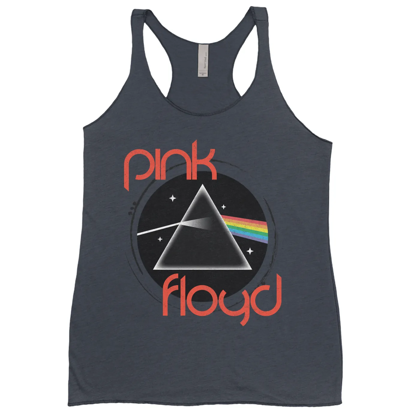 Pink Floyd Ladies' Tank Top | Modern Retro Dark Side Of The Moon Distressed Pink Floyd Shirt