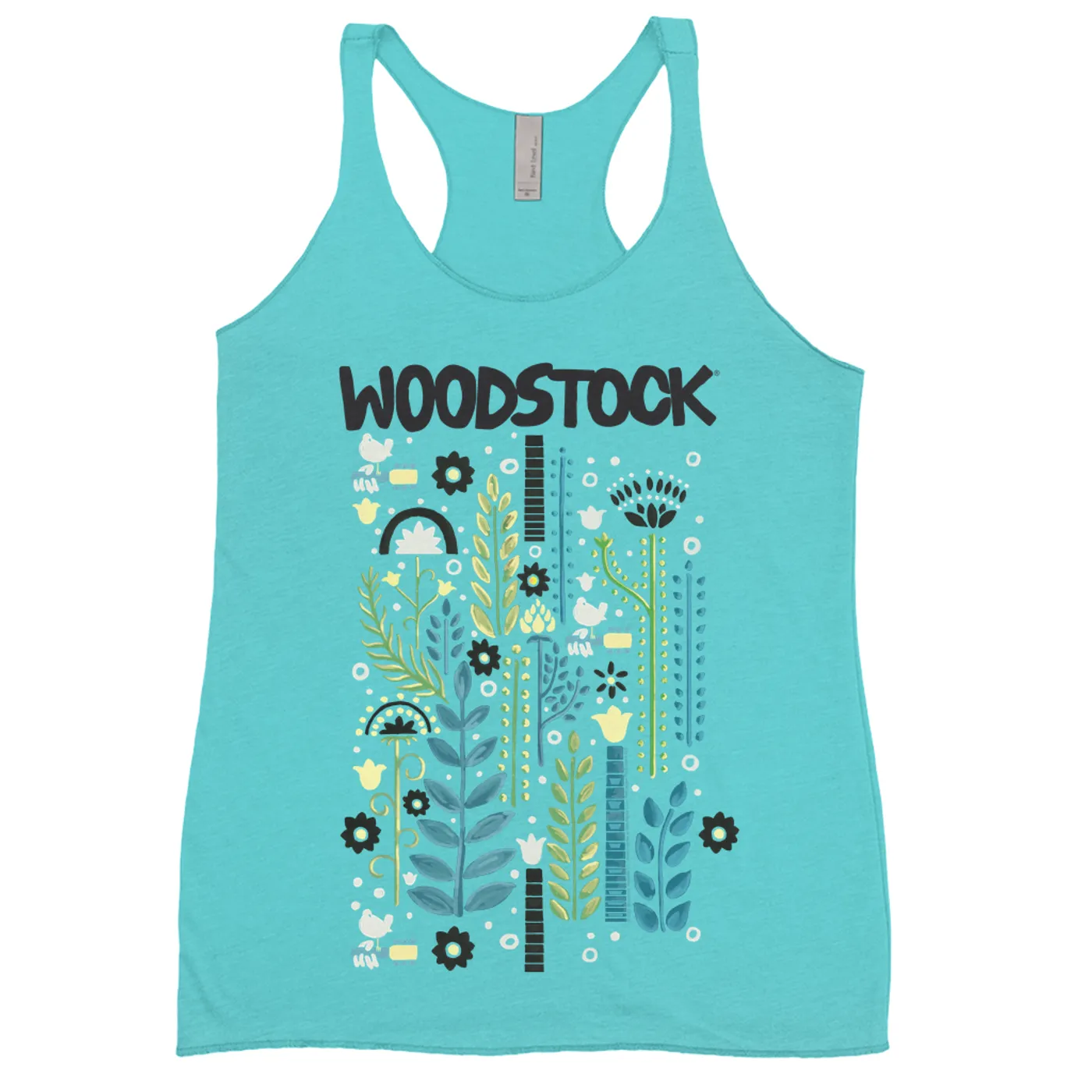 Woodstock Ladies' Tank Top | Floral Folk Pattern Woodstock Shirt