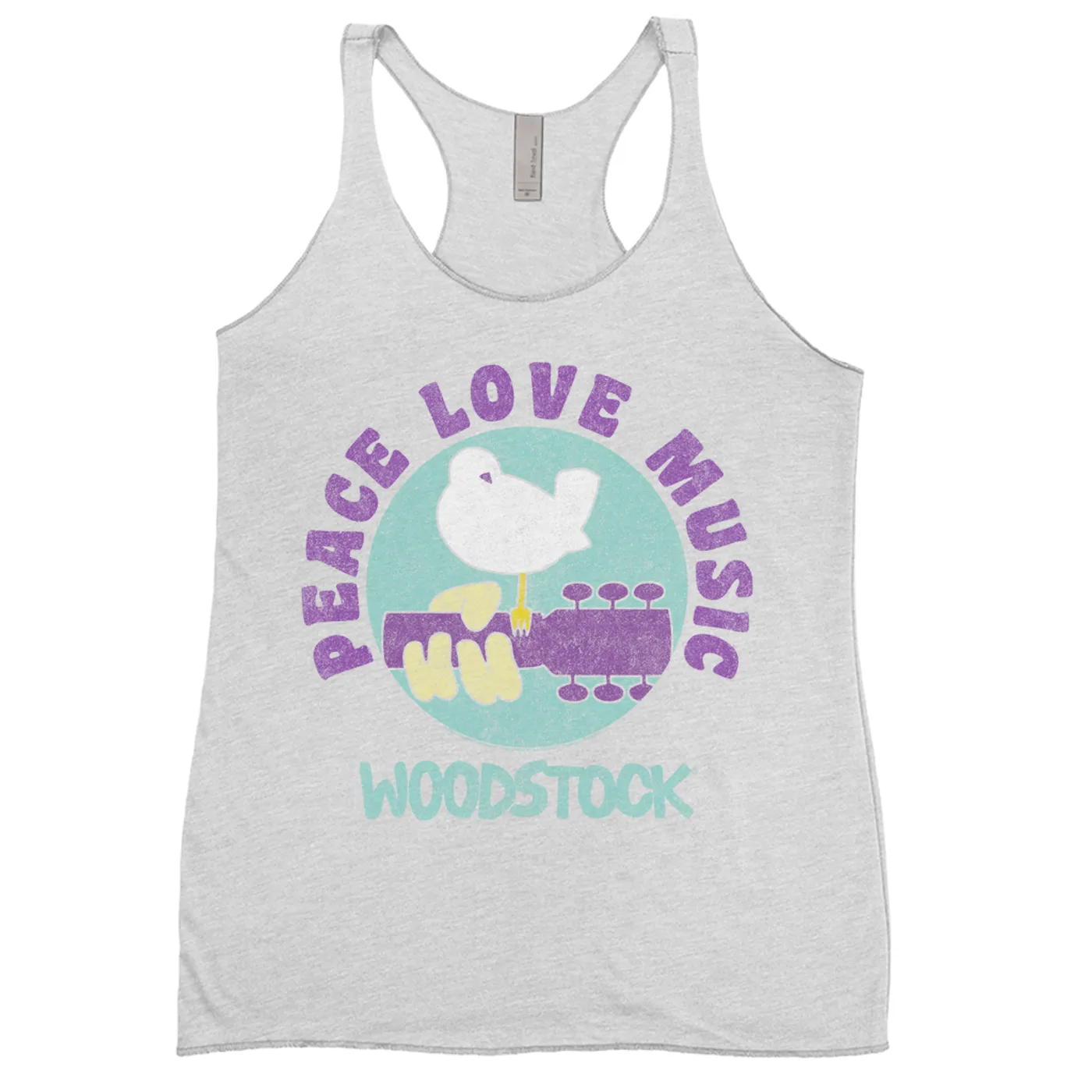 Woodstock Ladies' Tank Top | Peace Love Music Bird And Guitar Design Woodstock Shirt