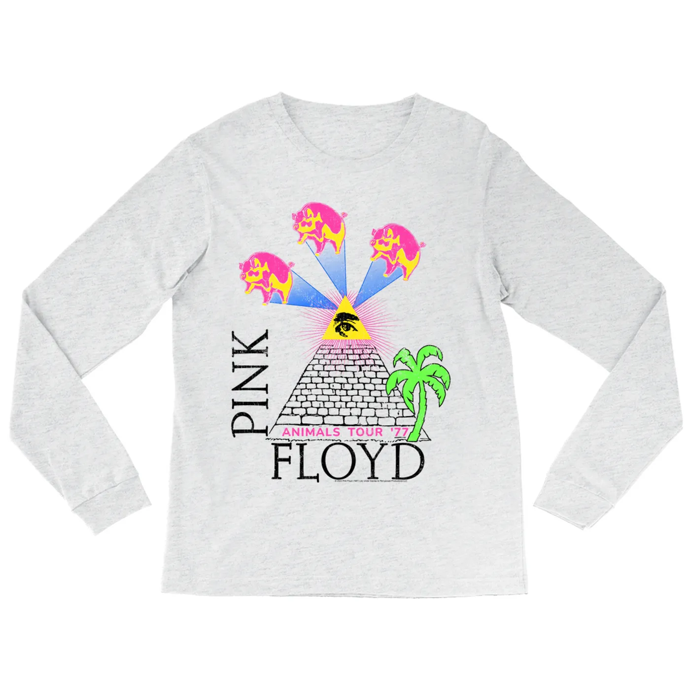 Pink Floyd Long Sleeve Shirt | Neon Animals Tour '77 Design (Merchbar Exclusive) Pink Floyd Shirt