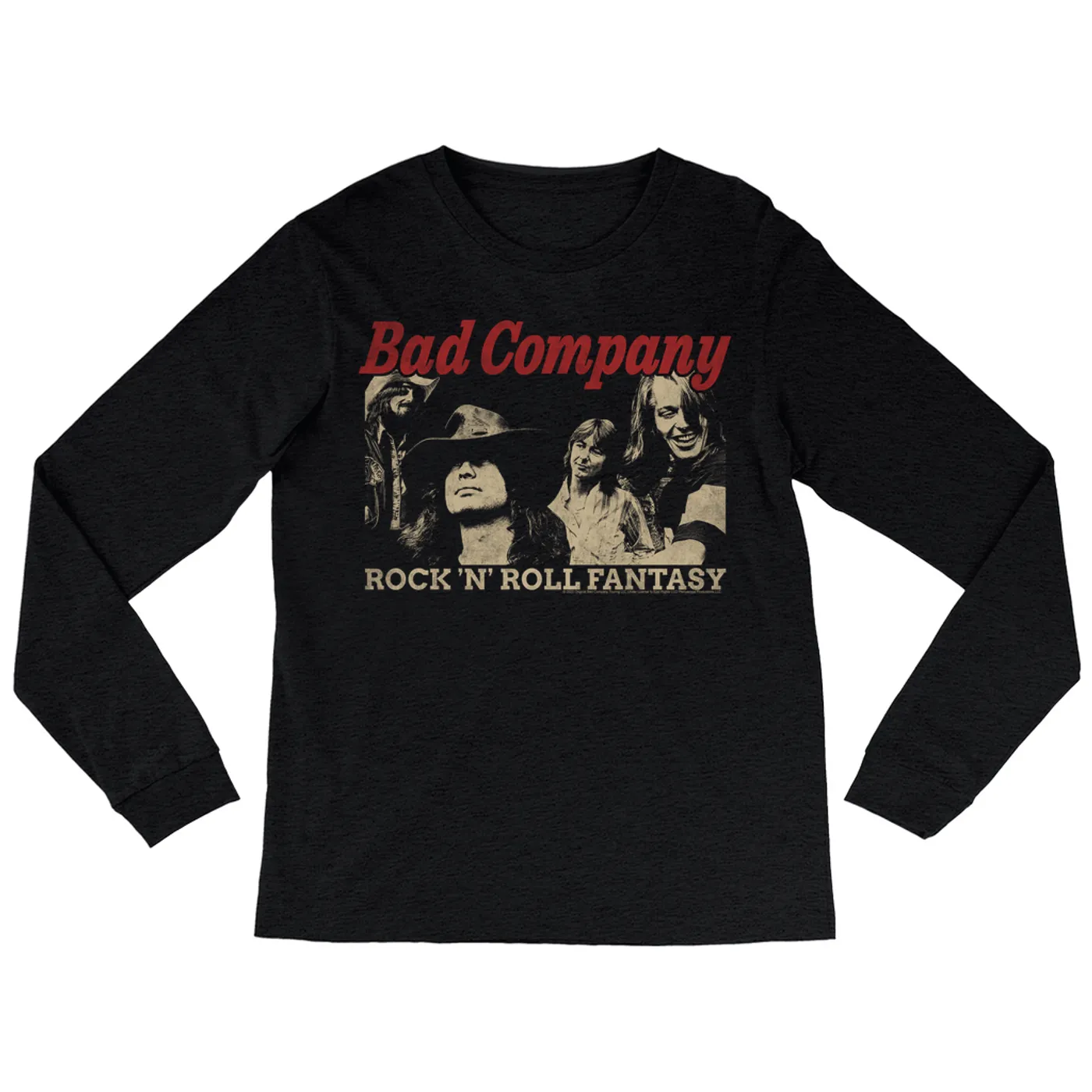 Bad Company Long Sleeve Shirt | Rock n' Roll Fantasy Album Design Distressed Bad Company Shirt