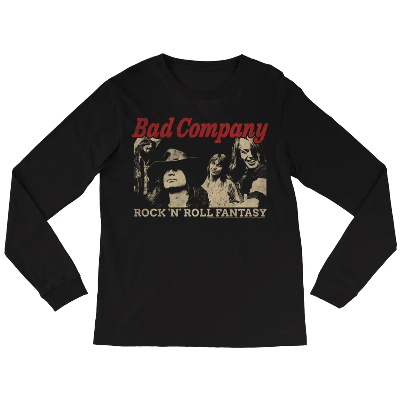 Bad Company Long Sleeve Shirt | Rock n' Roll Fantasy Album Design Distressed Bad Company Shirt