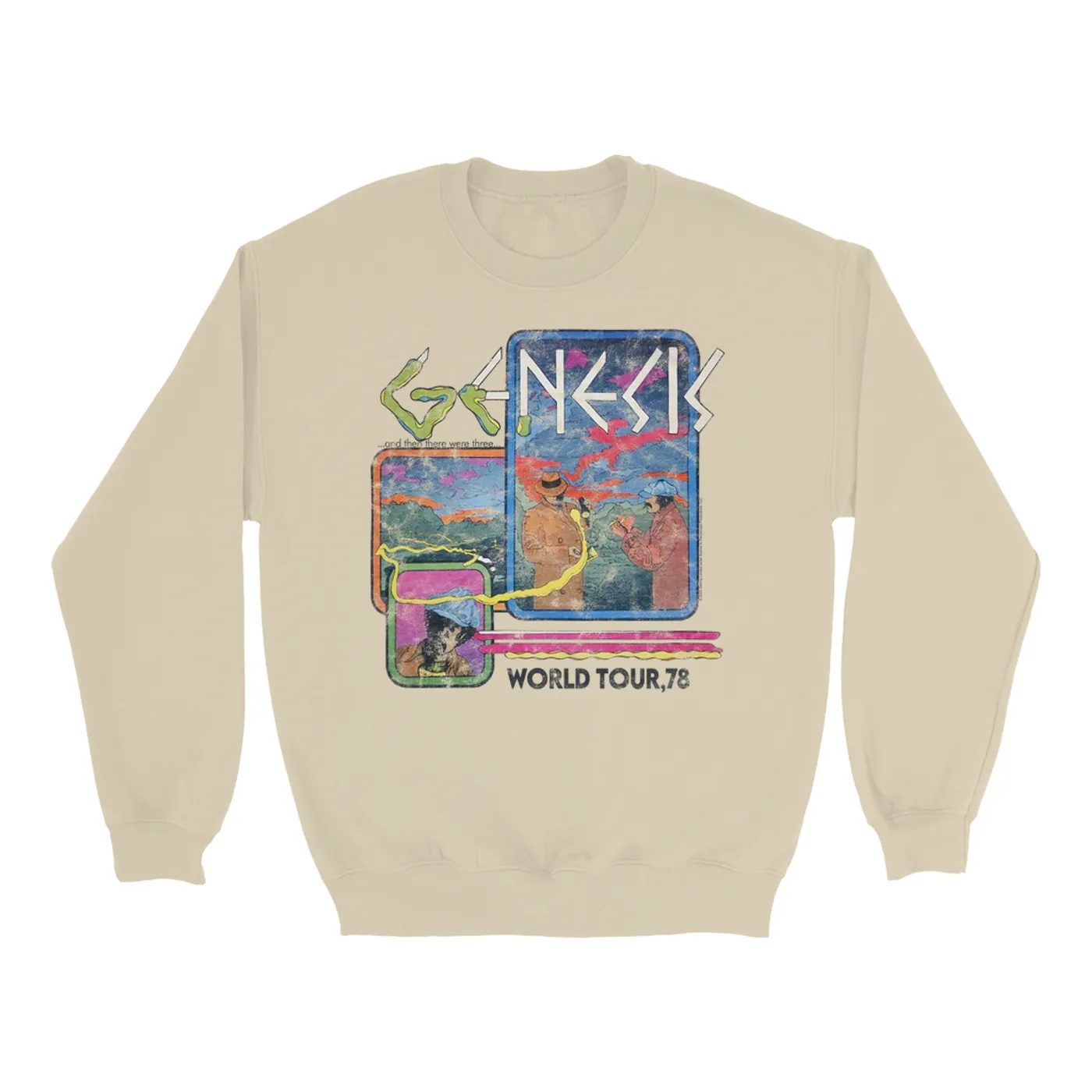 Genesis Sweatshirt | And Then There Were Three '78 World Tour Distressed Genesis Sweatshirt