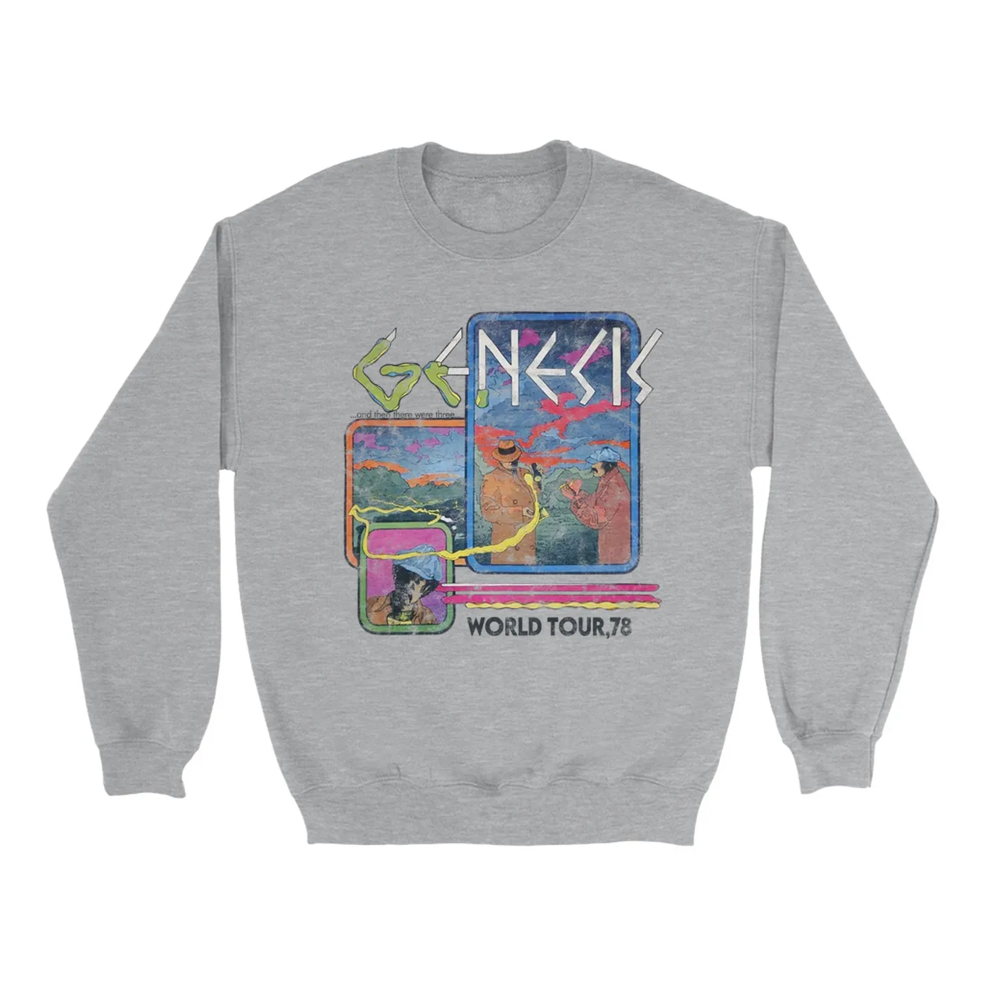 Genesis Sweatshirt | And Then There Were Three '78 World Tour Distressed Genesis Sweatshirt