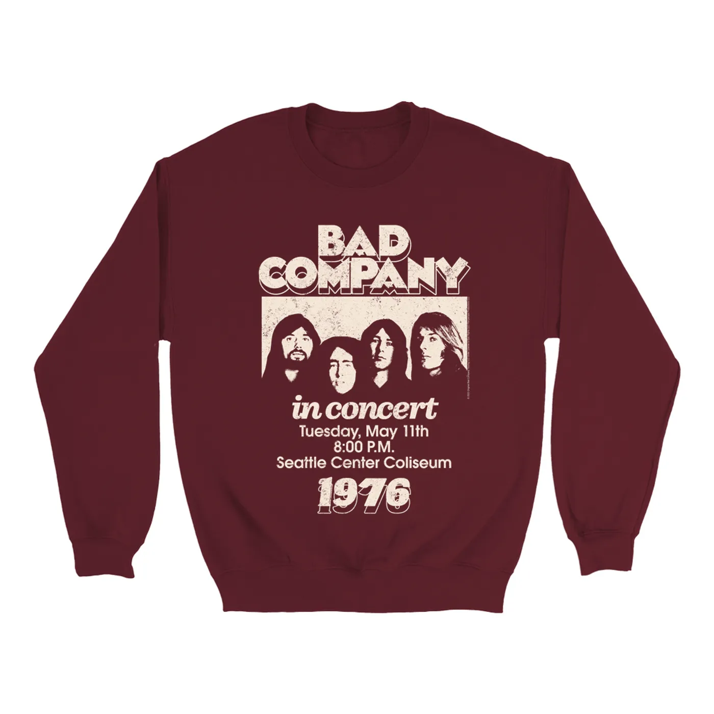 Bad Company Sweatshirt | Live In Concert Seattle Center 1976 Bad Company Sweatshirt