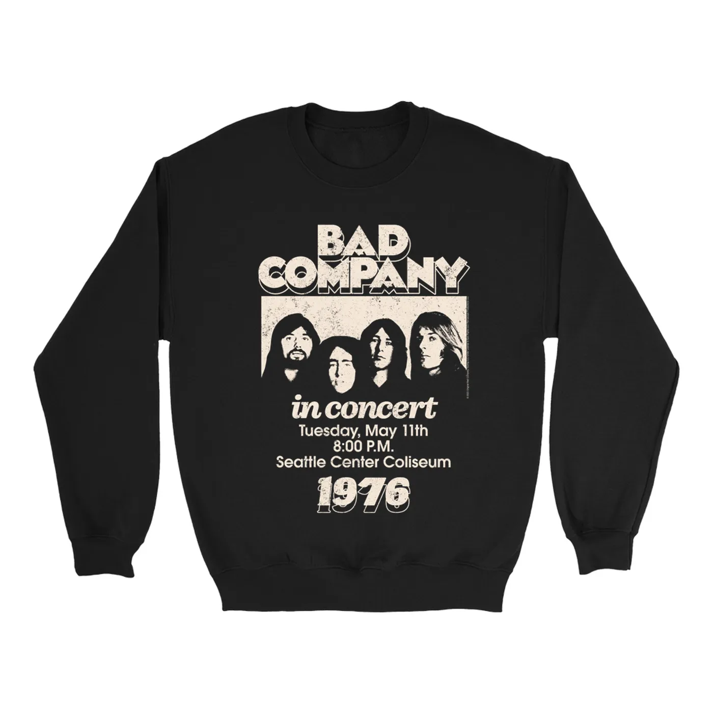 Bad Company Sweatshirt | Live In Concert Seattle Center 1976 Bad Company Sweatshirt
