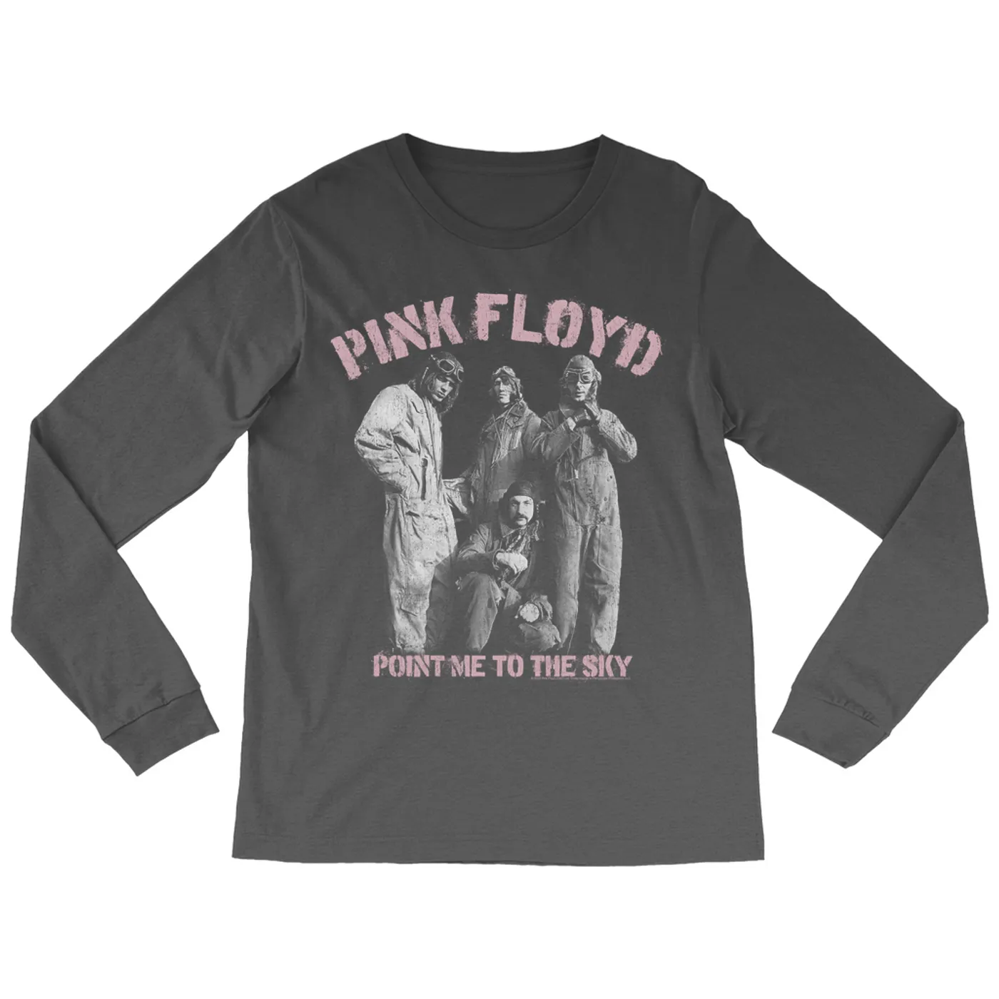 Pink Floyd Long Sleeve Shirt | Point Me To The Sky Pink Design Distressed (Merchbar Exclusive) Pink Floyd Shirt