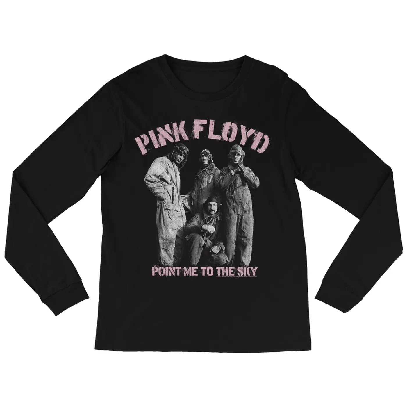 Pink Floyd Long Sleeve Shirt | Point Me To The Sky Pink Design Distressed (Merchbar Exclusive) Pink Floyd Shirt
