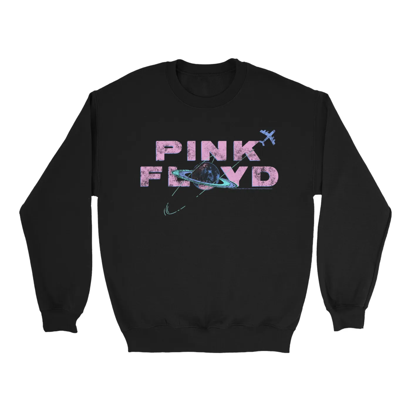 Pink Floyd Sweatshirt | Pastel Orbit Logo Distressed (Merchbar Exclusive) Pink Floyd Sweatshirt