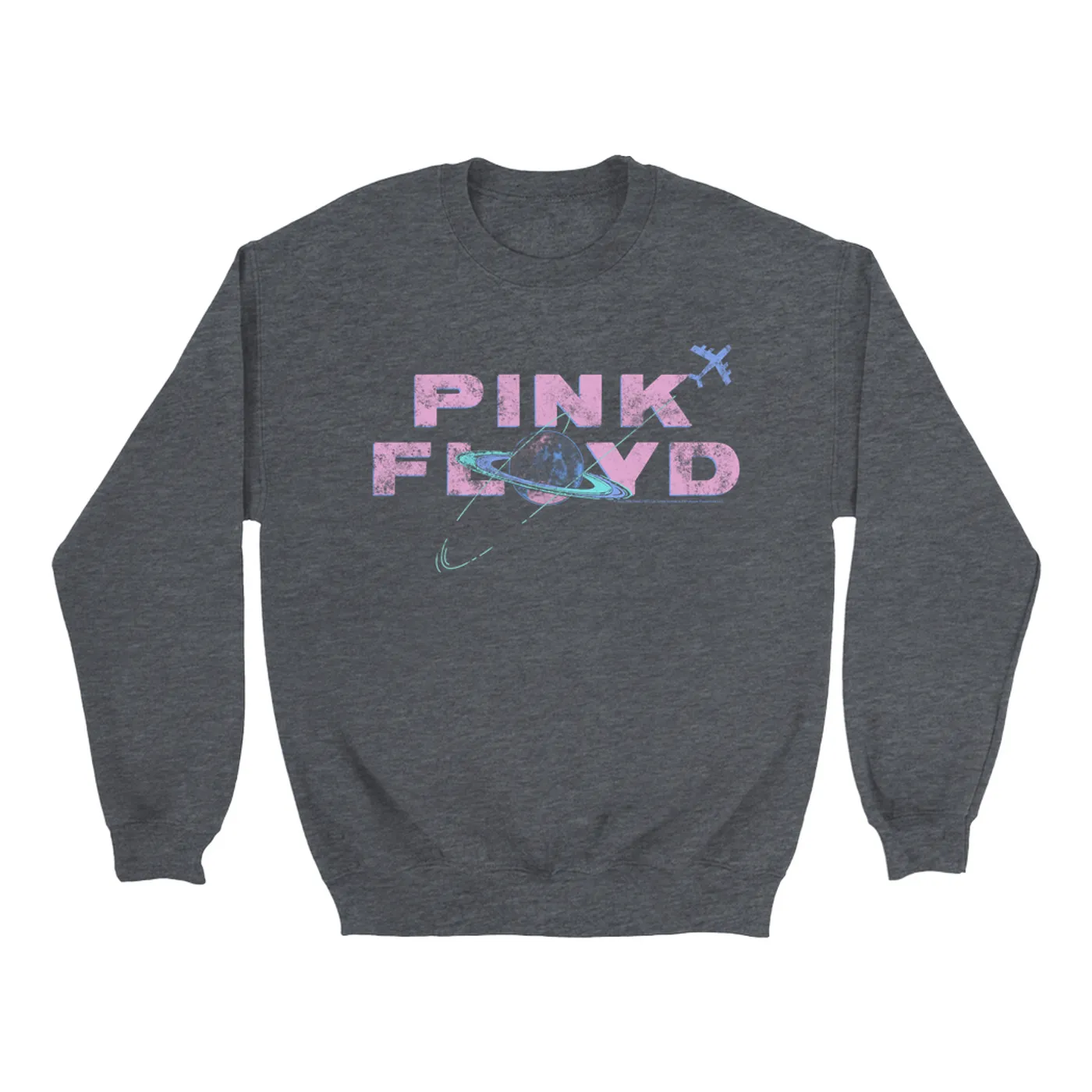 Pink Floyd Sweatshirt | Pastel Orbit Logo Distressed (Merchbar Exclusive) Pink Floyd Sweatshirt