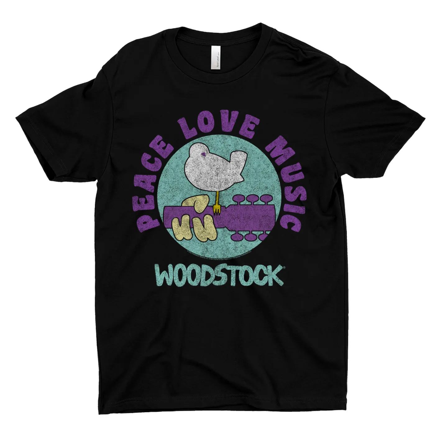 Woodstock T-Shirt | Peace Love Music Bird And Guitar Design Woodstock Shirt