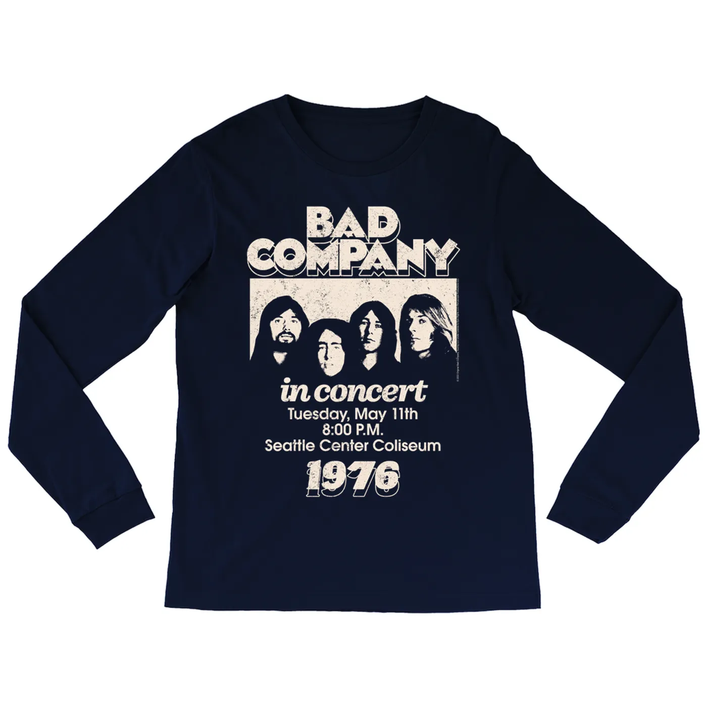Bad Company Long Sleeve Shirt | Live In Concert Seattle Center 1976 Bad Company Shirt