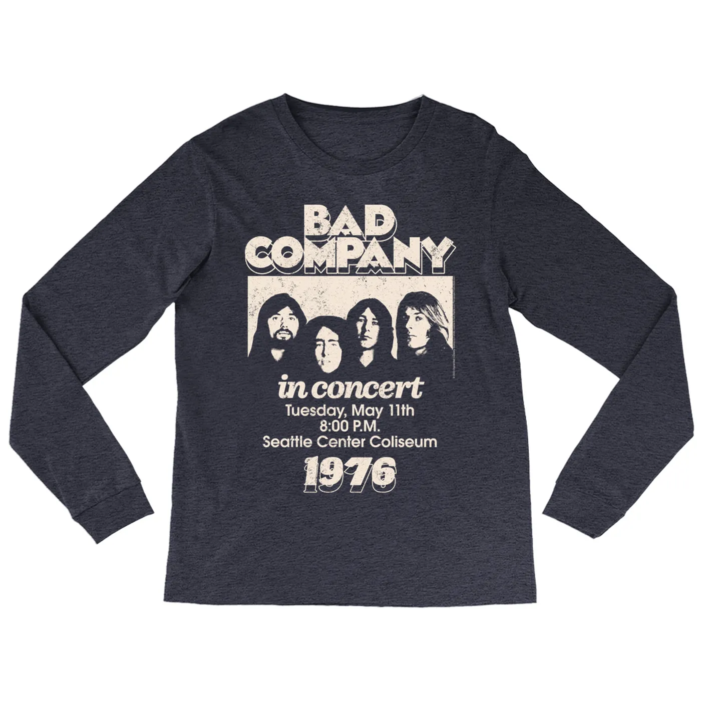 Bad Company Long Sleeve Shirt | Live In Concert Seattle Center 1976 Bad Company Shirt