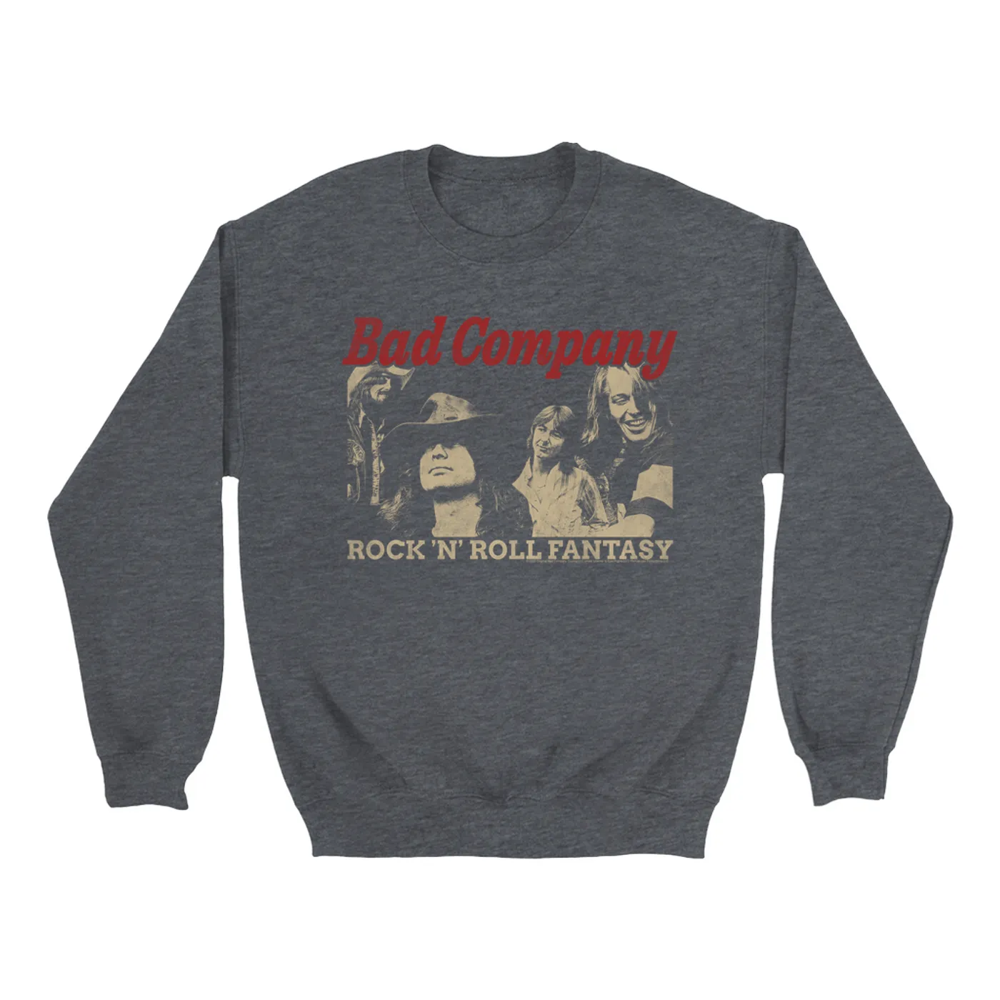 Bad Company Sweatshirt | Rock n' Roll Fantasy Album Design Distressed Bad Company Sweatshirt