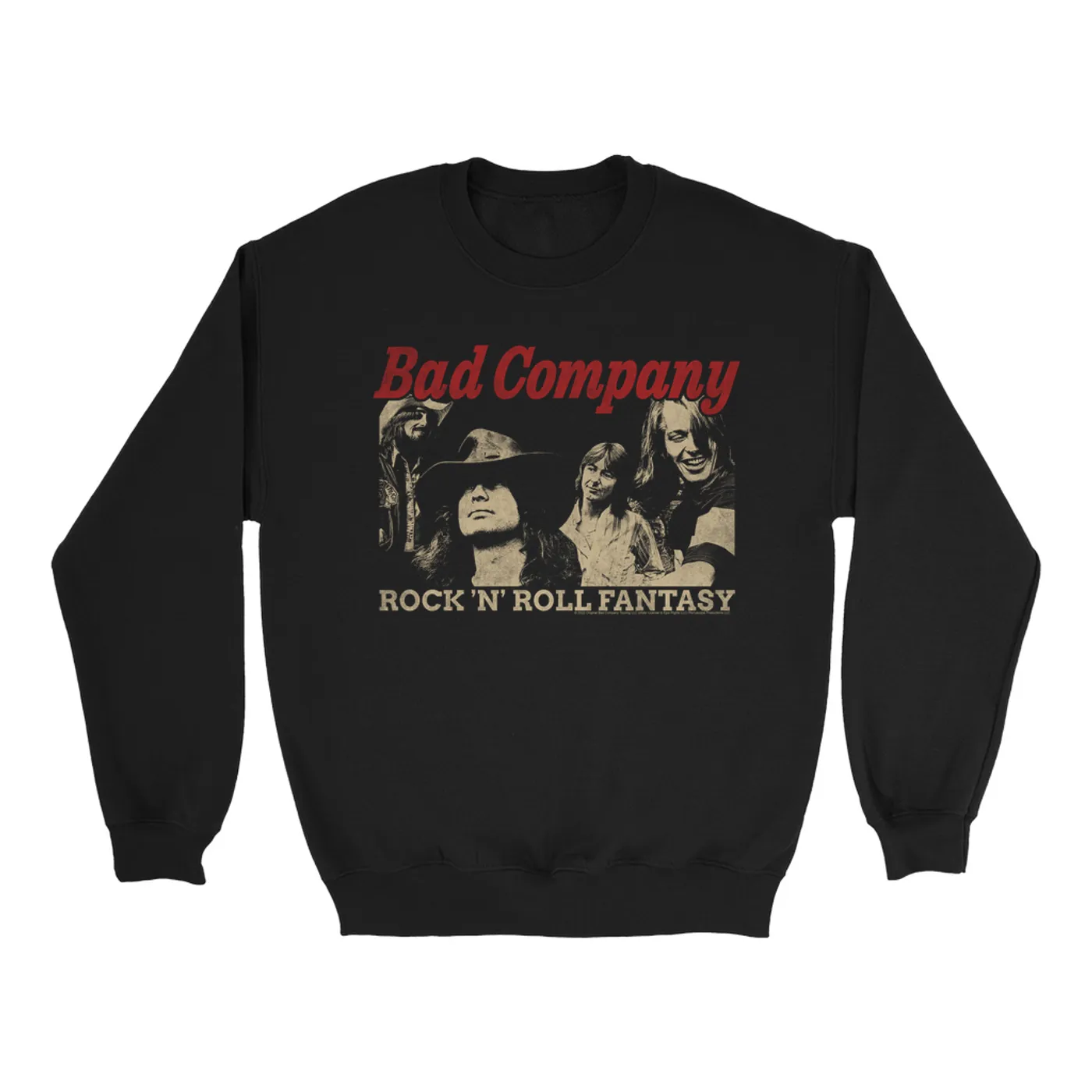 Bad Company Sweatshirt | Rock n' Roll Fantasy Album Design Distressed Bad Company Sweatshirt