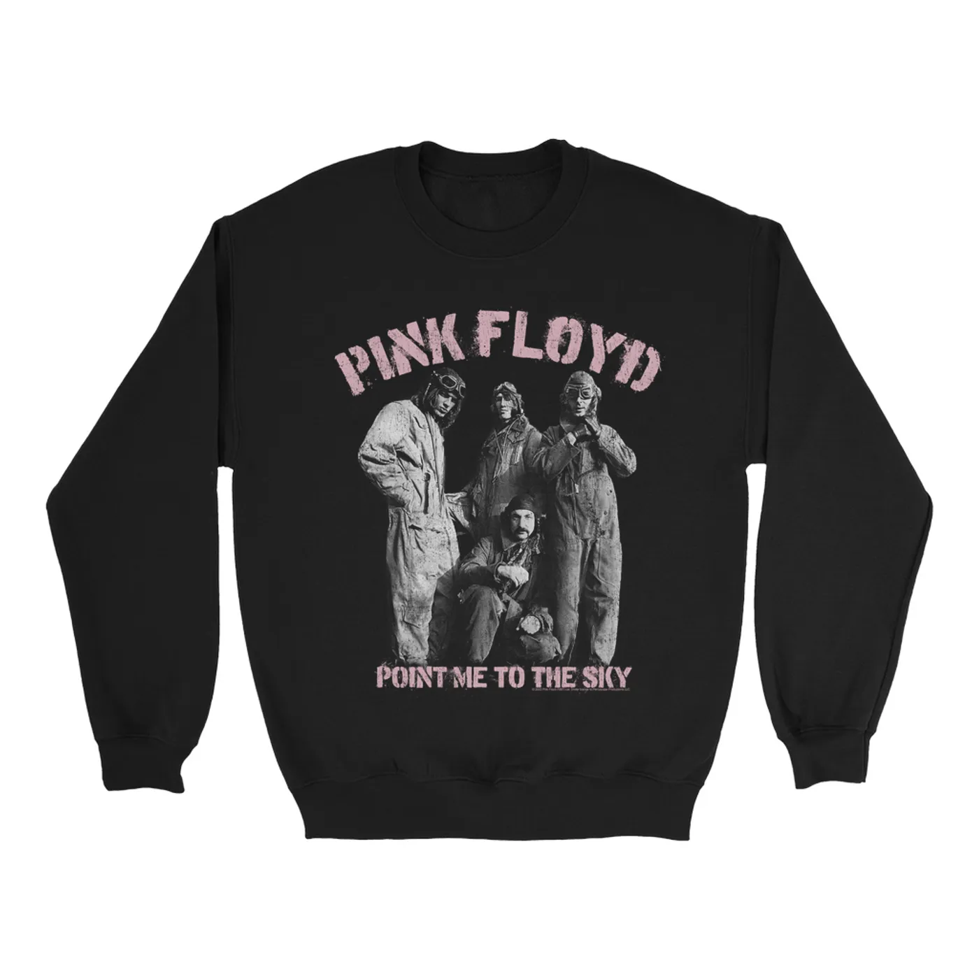 Pink Floyd Sweatshirt | Point Me To The Sky Pink Design Distressed (Merchbar Exclusive) Pink Floyd Sweatshirt