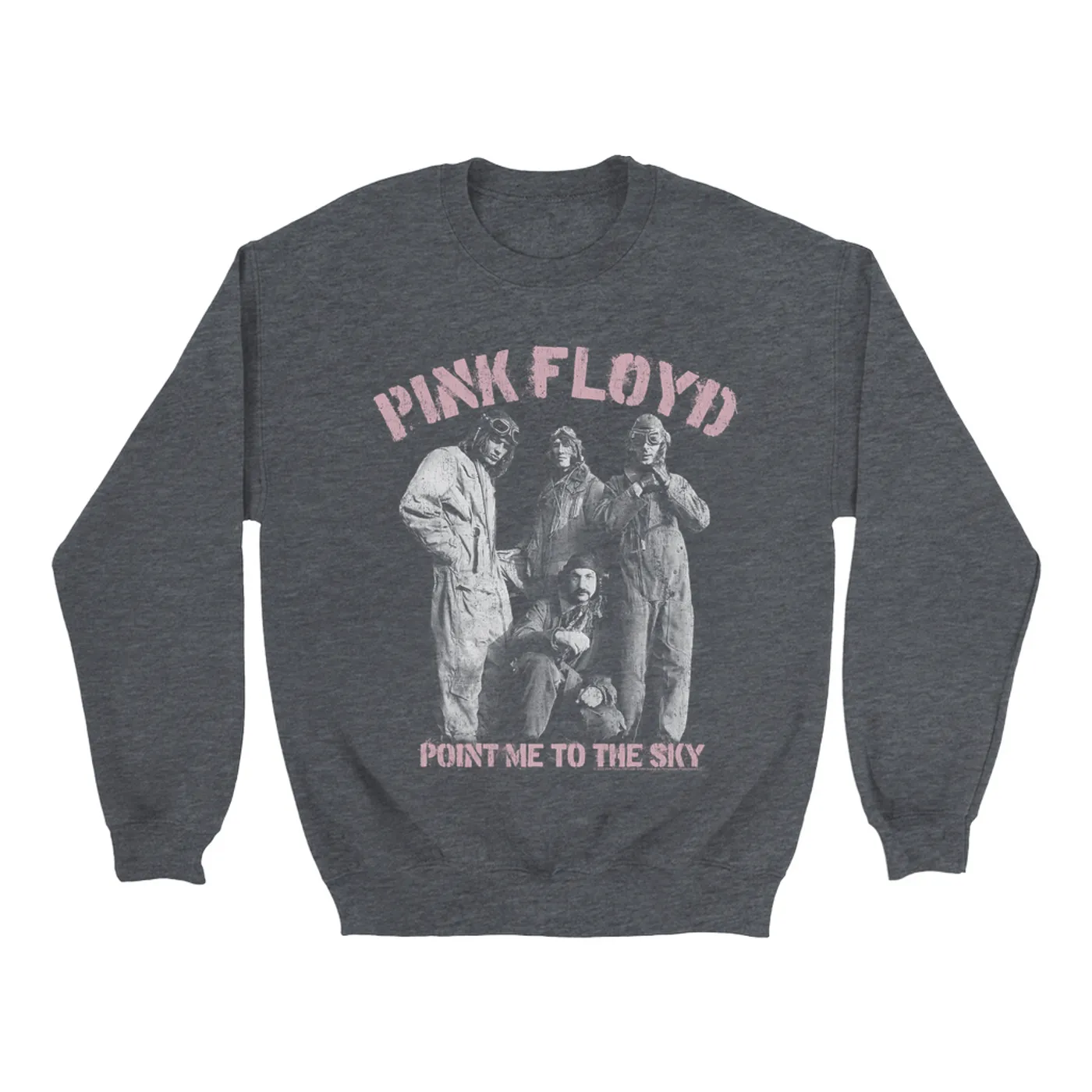 Pink Floyd Sweatshirt | Point Me To The Sky Pink Design Distressed (Merchbar Exclusive) Pink Floyd Sweatshirt