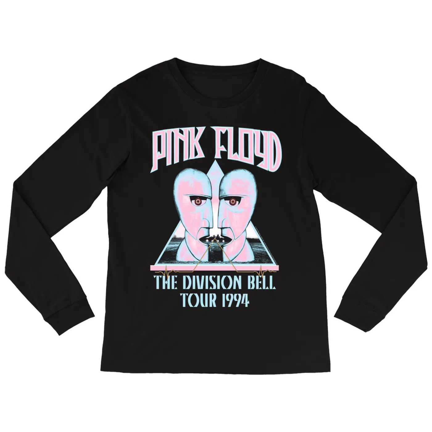 Pink Floyd Long Sleeve Shirt | Colorful Division Bell 1994 Tour Design Pink Floyd Shirt (Merchbar Exclusive)